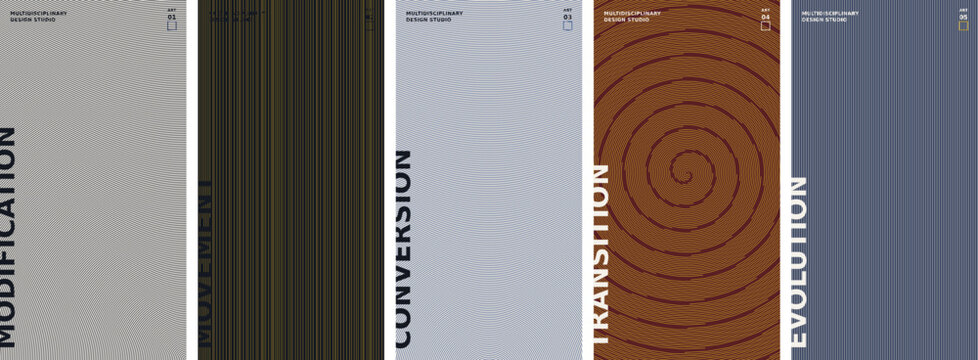 Abstract artistic concept banners representing transformation and progress