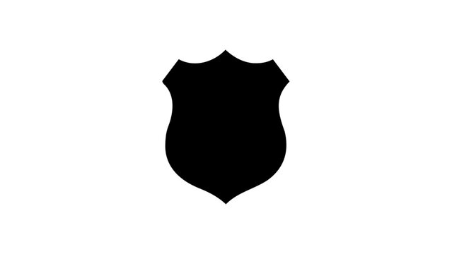 Simple black shield shape graphic with transparent background design