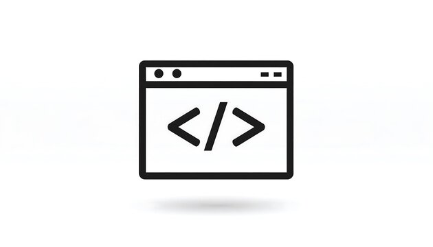 Minimalist HTML code editor icon design.