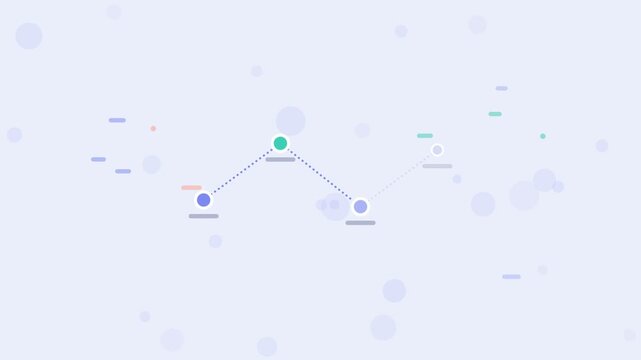 Customer Journey Path animation, periwinkle blue flat design motion graphic, customer journey concept, 4K loop