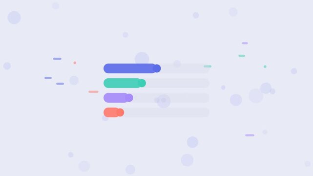 Funnel Drop Off Rate animation, indigo blue flat design motion graphic, drop off concept, 4K loop