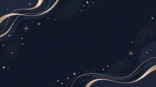 Beautiful holiday greeting template decorated with glowing golden dust