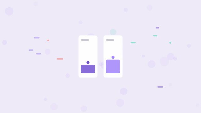 A B Test Variants animation, violet flat design motion graphic, ab test concept, 4K loop