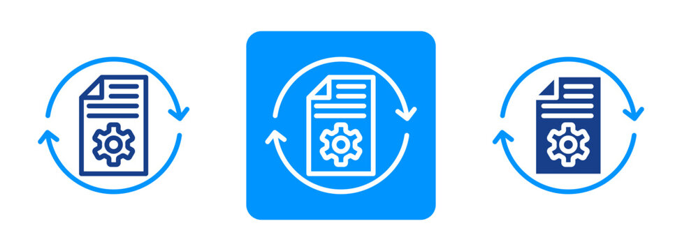 Batch Processing Icon In Dual Tone Style