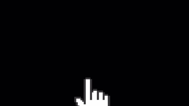 Pixel Scroll Down Gesture Animation with Transparent Background - 4K Landscape Horizontal