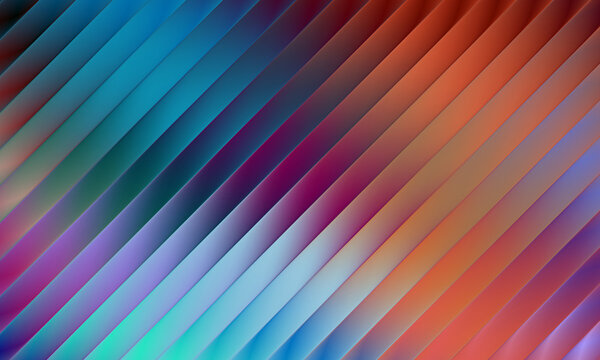 Abstract background featuring sleek diagonal flowing ridges with vibrant gradients of deep blue purple and warm orange colors rendered in high quality smooth digital artistic style