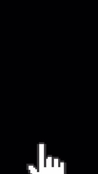 Pixel Finger Scroll Down Animation with Alpha Channel - 4K Portrait Vertical