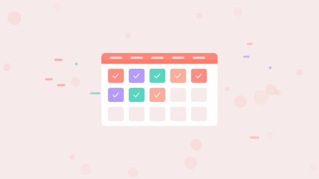 Task Calendar with Completed Schedule and Project Planning Animation