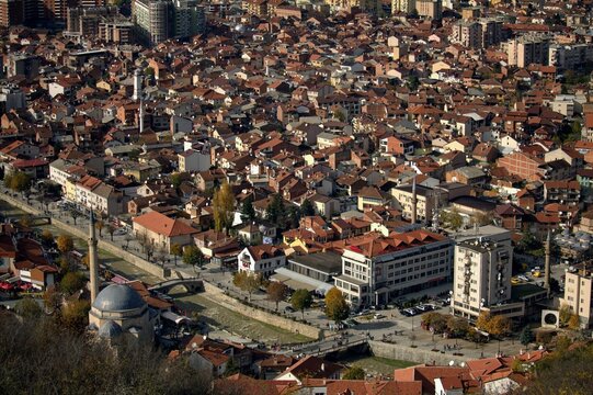 aerial view of the city Prizren Kosovo