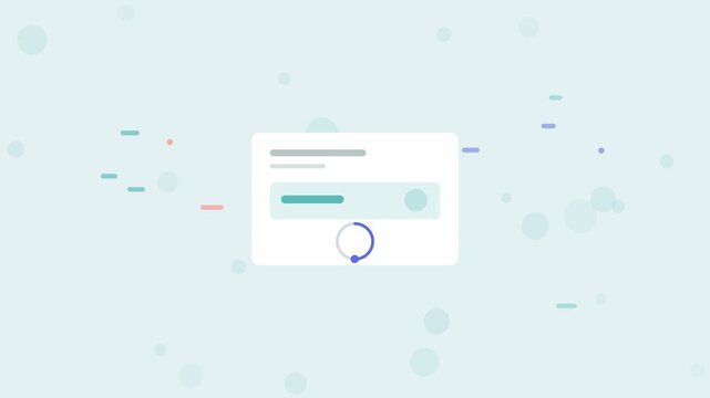 Loading Interface with Circular Progress Indicator and Digital Process Animation