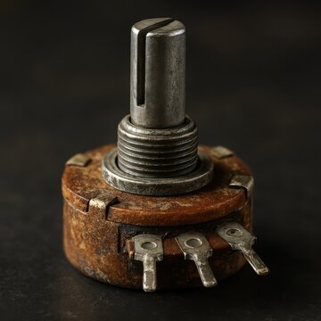 Industrial analog control component with threaded mounting bushing