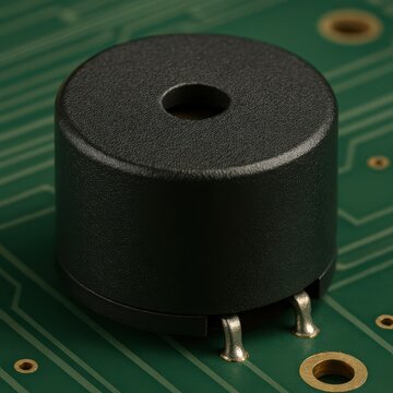 Board mounted audio indicator featuring two connection pins 