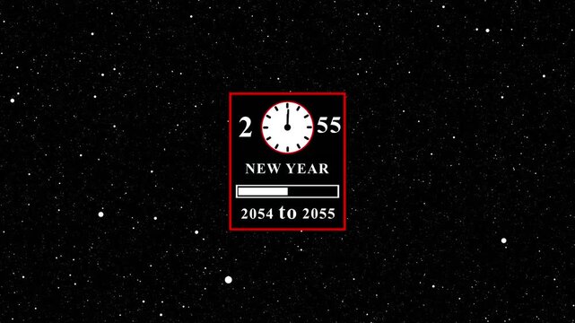 New year countdown timer video showing transition from twenty fifty four to fifty.