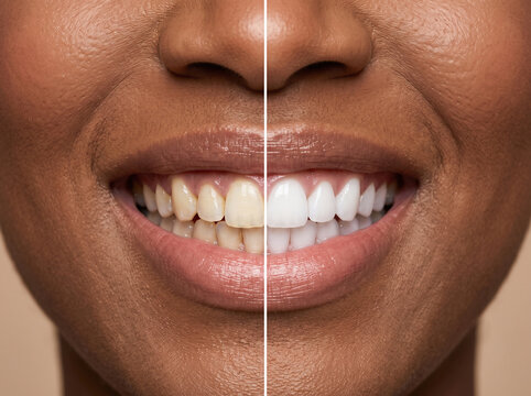 Sorriso Feminino Mulher Negra Clareamento Dental e Lentes em Resina