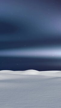 Animation of winter scenery at christmas over aurora