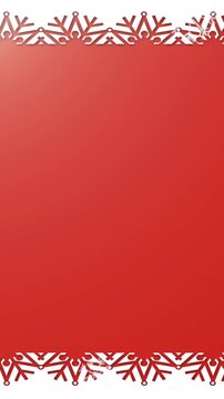 Animation of snow falling at christmas on red background