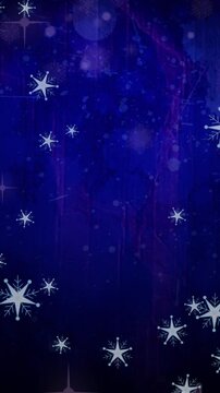 Animation of snow falling at christmas on blue background