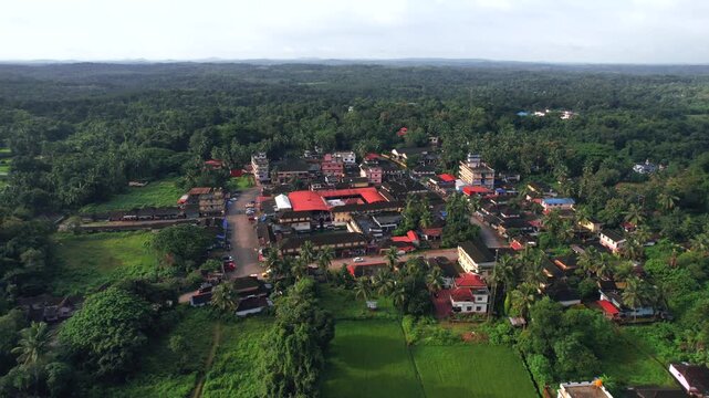 Shree Ananthapadmanabha Temple, Perdoor Temple, Udupi, Drone view