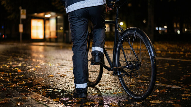 Reflective Ankle Panels and Jacket Hem for Autumn City Bike Rides