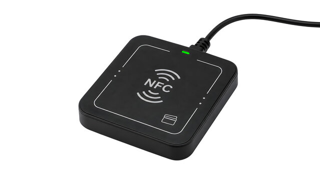 Compact NFC contactless smart card reader with USB connection for secure digital authentication