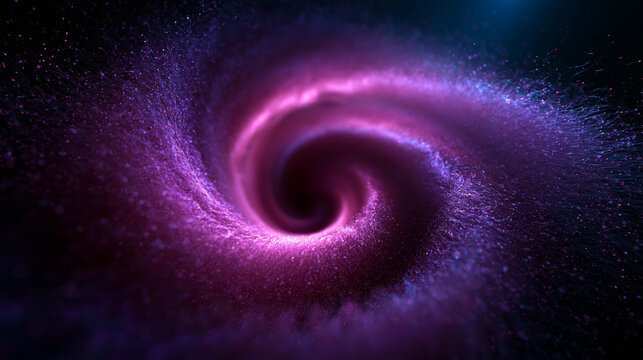 Glowing Purple Cosmic Vortex and Particle Swirl Background