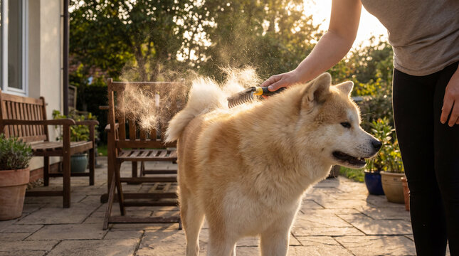 Dog receiving veterinary care in veterinary clinic, creative anthropomorphic lifestyle scene showing animal behavior, responsible care, wellbeing, humane values, education, modern lifestyle