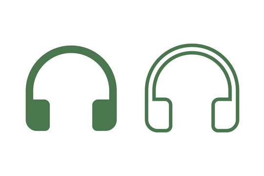 Basic RGBHeadphones icon outline and filled vector, audio headset symbol, headphones line icon, earphones vector illustration, minimal headphone graphic