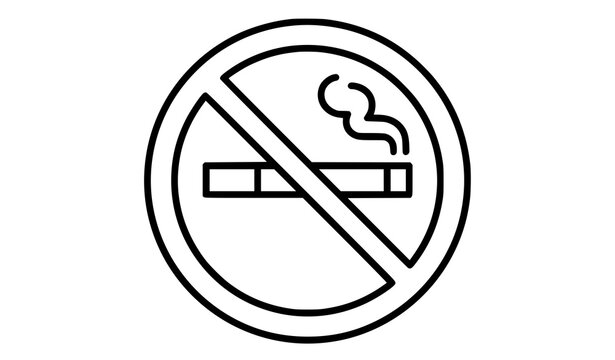 Minimal Geometric No Smoking Outline Vector Symbol