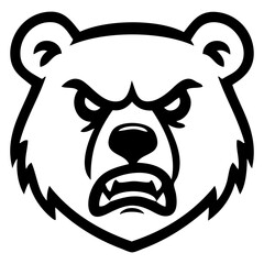 Obraz premium Icono con dibujo sencillo con líneas de la cabeza de un oso pardo enojado