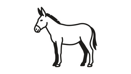 Fototapeta premium Donkey Outline Vector Illustration