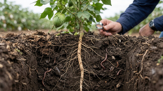 Investigating the relationship between soil health and root systems in organic cotton farming to promote sustainable agriculture