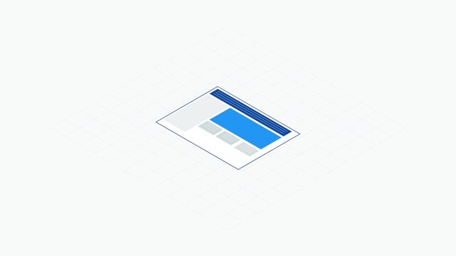 Isometric Web Page Interface Construction Animation