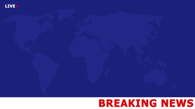 Breaking news lower third 3rd chyron 3rd loop 4k. TV broadcast style animation for breaking news or live updates, News lower third background overlay template animation with alpha channel.4k video