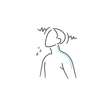 Monochrome keto flu icon in clean line art with blue accent