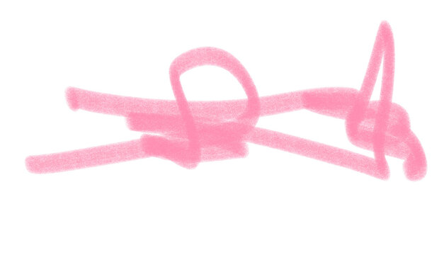 pink scribble crayon brush stroke isolated on transparent background