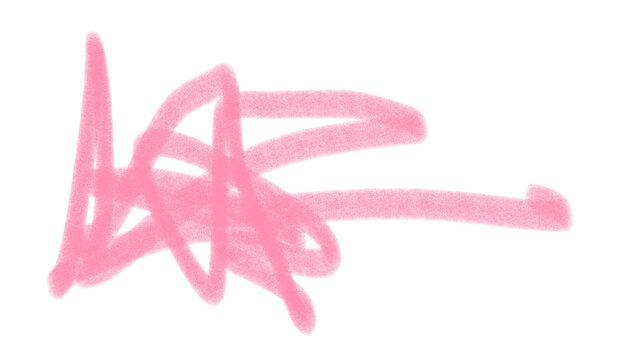 pink scribble crayon brush stroke isolated on transparent background