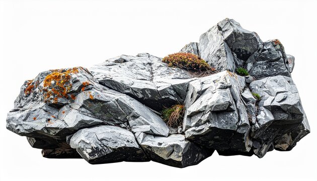 Rock formation with colorful mineral deposits.