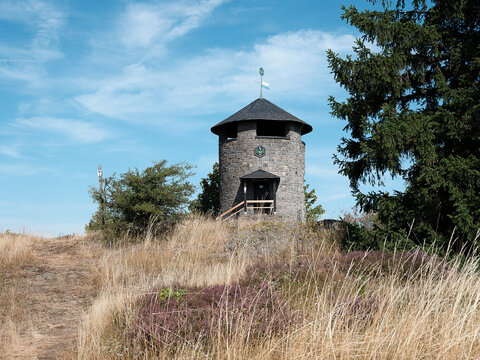 Die Frankenwarte auf dem Hirschh&uuml;gel bei Geroldsgr&uuml;n im Frankenwald, Oberfranken.