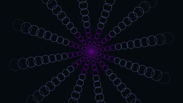 Abstract radial pattern of glowing circles