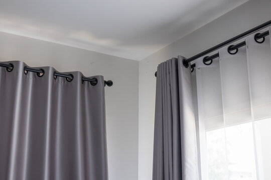 Curtain window interior decoration in living room