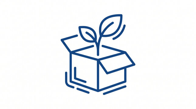 Eco-friendly gift box with green leaf ribbon symbolizing sustainable packaging and green delivery