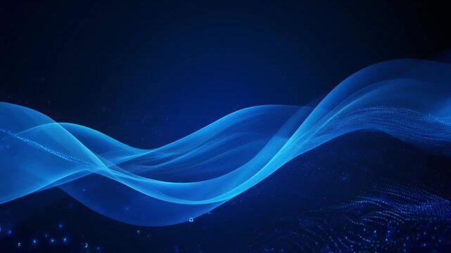 Smooth blue gradient waves flowing on a dark corporate background