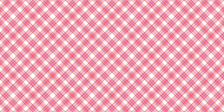 Seamless pink diagonal plaid pattern  background.