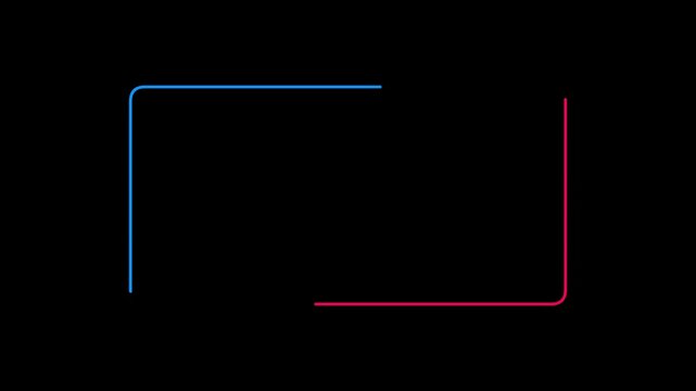 Animated Red and Blue Corner Frame Borders