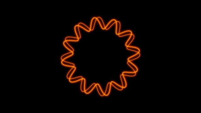 Orange Neon Wavy Circle Animation