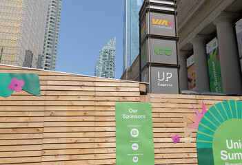 Fototapeta premium “Union Summer presented by TD” held at Toronto’s Union Station, a summer-long public festival/market in the plaza at 65 Front S. W