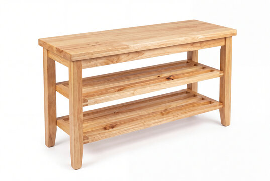 Entryway Shoe Rack Bench Seat With 3 Tier Angled Slatted Storage Shelves Minimalist Japandi Scandinavian Light Honey Furniture