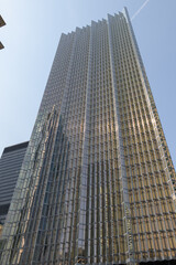 Fototapeta premium south elevation of Royal Bank Plaza, located at 200 Bay St (shown here is Front St W side), designed by WZMH Architects, in 1976-79, commissioned by the Royal Bank of Canada, headquarters, Toronto