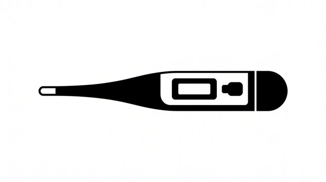Digital thermometer medical temperature measurement icon with thermometer