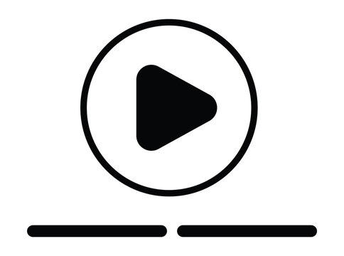 Play button icon for multimedia and audio player with multimedia interface navigation